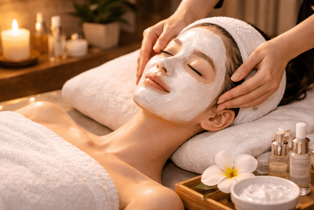 Relaxing facial treatment in Orlando for glowing skin and deep skin care