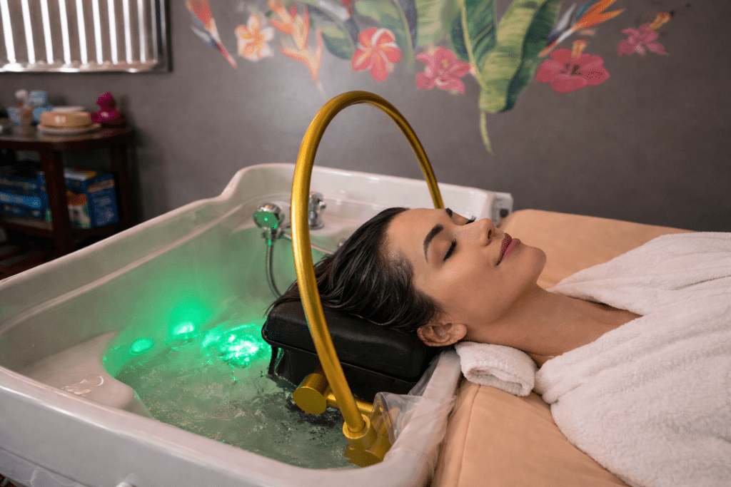Japanese head spa treatment in Orlando for scalp relaxation and stress relief