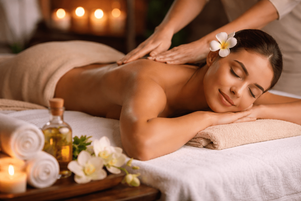 Relaxing massage therapy in Kissimmee Orlando spa for stress relief and body relaxation