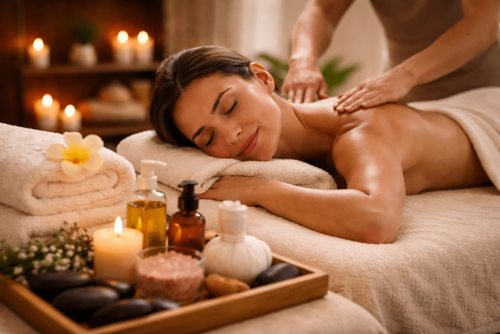 professional massage in Kissimmee Orlando relaxing spa experience with female client